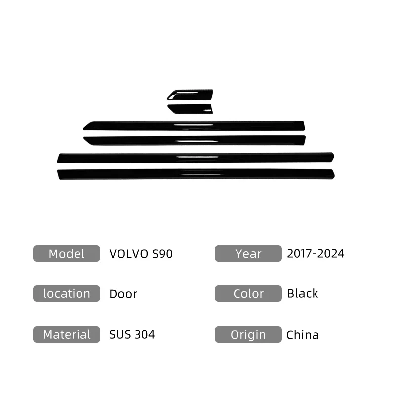 New！ Fit For to VOLVO S90 Door.Convert silver to black.DIY upgrade vehicle.Installed on the door.Car modification.