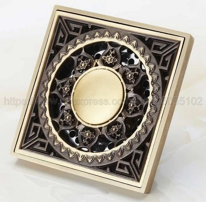

1pc Antique Brass Floor Drain Shower Room Bathroom Balcony Sink Mop Pool Floor Drain zhr019