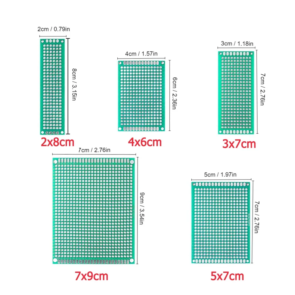 10/30/32PCS Double Sided PCB Prototype Board DIY Universal Protoboard  2x8cm 3x7cm 4x6cm 5x7cm 7x9cm, for Arduino