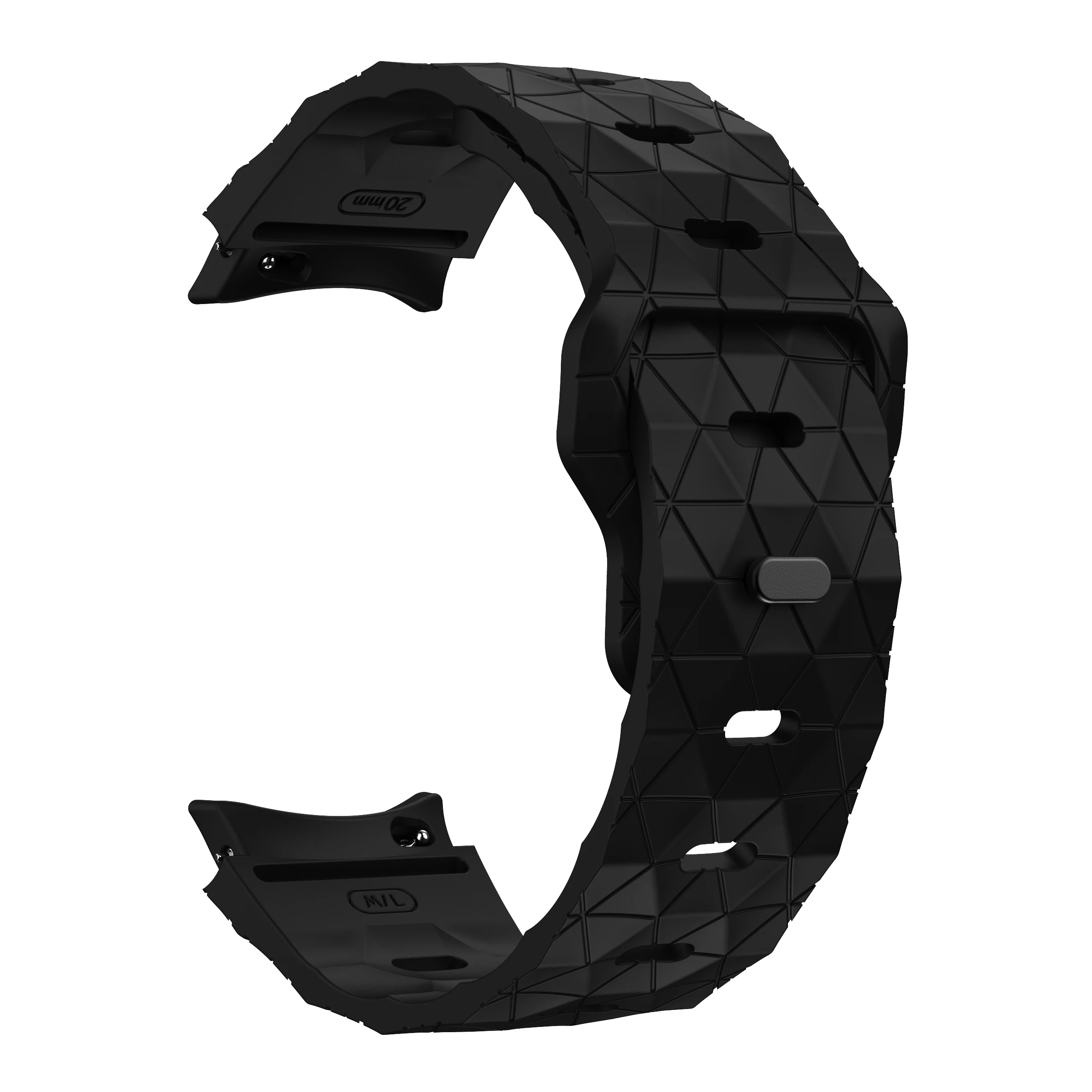Silicone No-Gap Band for Smartwatches - 20mm Adjustable Strap
