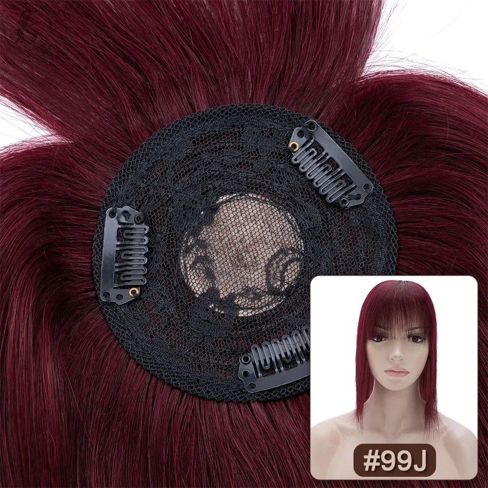 TESS Haar-Topper, Haarspangen, Damen-Topper, Naturhaar-Perücken, 100 % Echthaar, für Frauen, 8,5 x 8,5 cm, Haarteil, Clip-in-Haarverlängerung – Detail 16