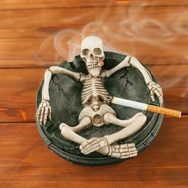 1PCS Creative Personality Skull Ashtray, Desktop Ashtray, Household Decorative Ashtrays For Home, Hotel, Bar, Office,
