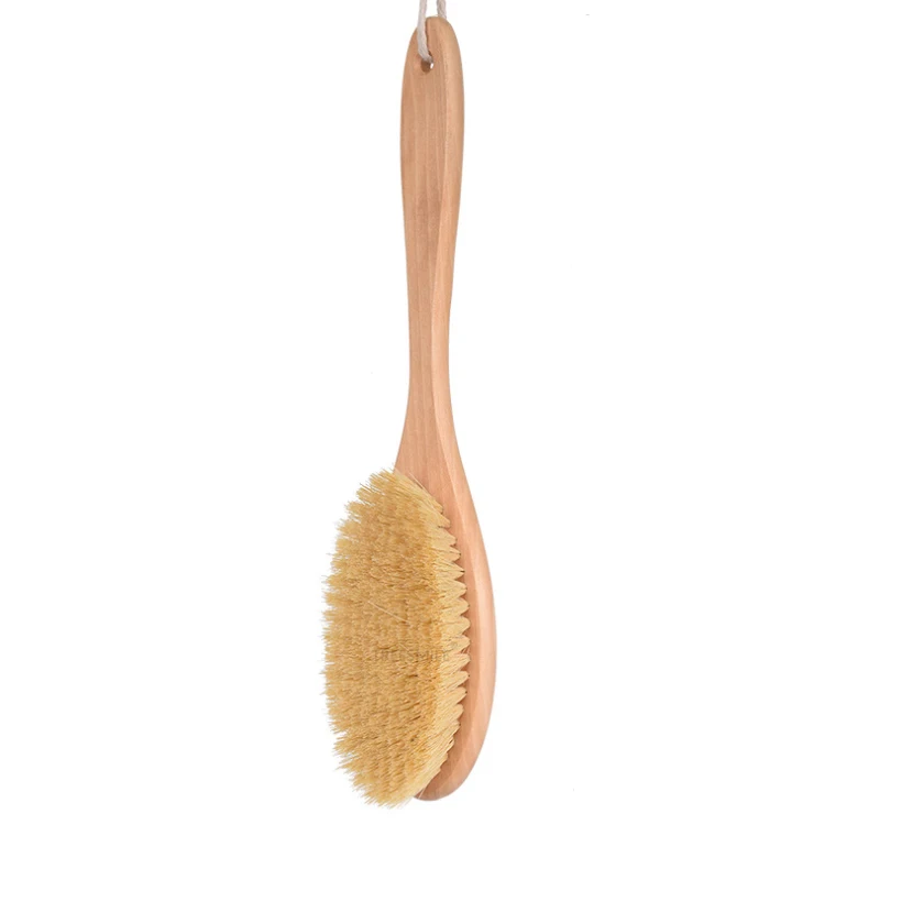 TREESMILE Natural Sisal Exfoliating Dry Brush Wooden Massage Body Brush Plant fiber cactus massage brush D30 2