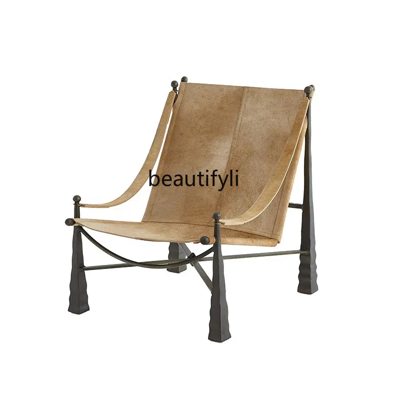 

Customized Nordic Simple Shaped Light Luxury Art Designer Stainless Steel Villa Leisure living room furniture lounge chair