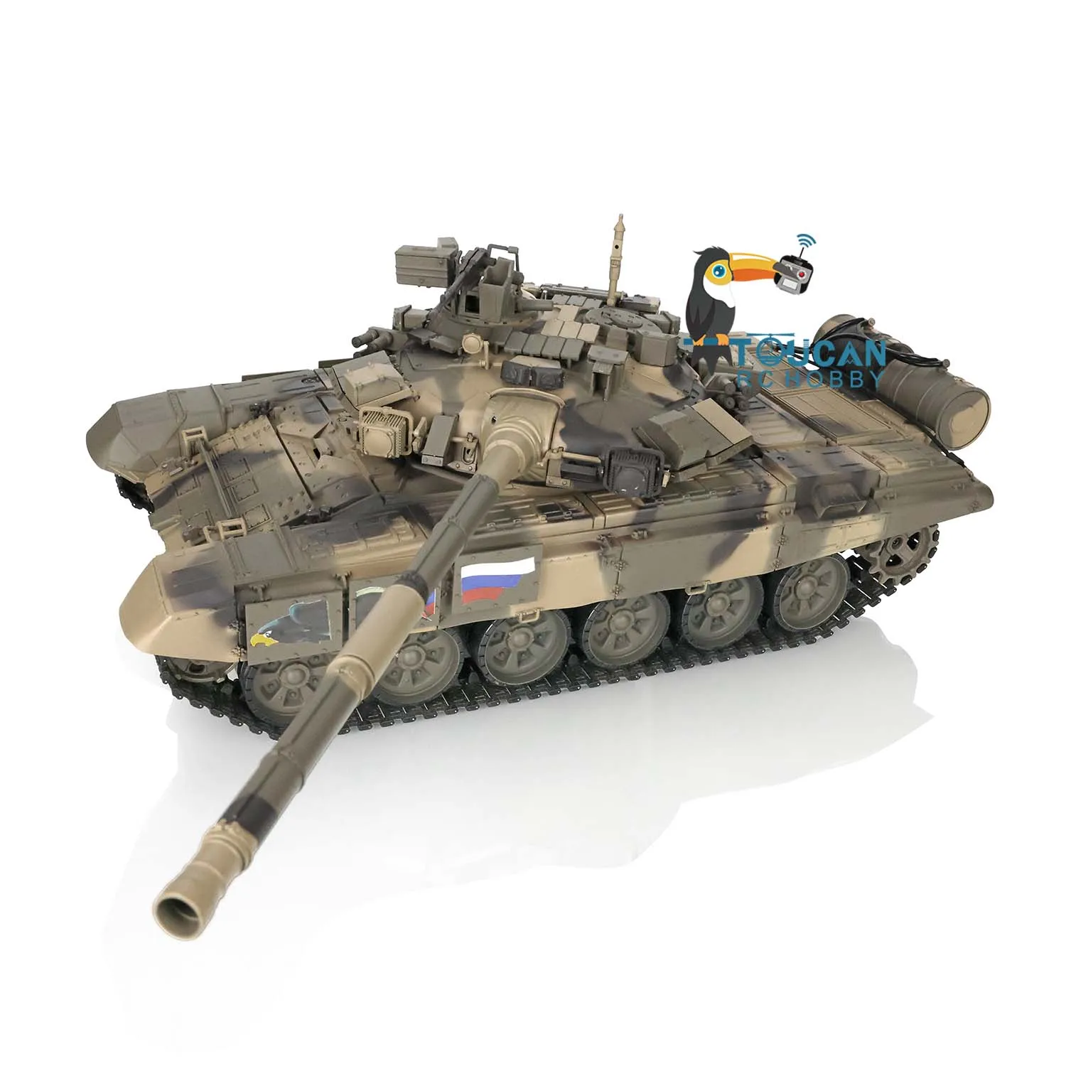 US Stock 1/16 Scale 2.4Ghz HENG LONG 7.0 Plastic Ver Russia T90 RTR RC Tank 3938 Model Toys Radio Cars Machine Gun BB Shoot Toy 5