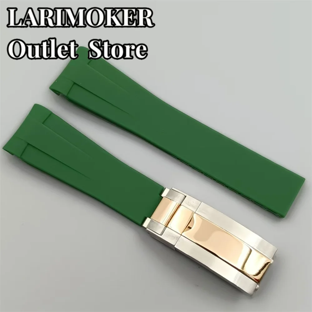 20mm Multi-Color Rubber Watch Strap with Stainless Steel Buckle