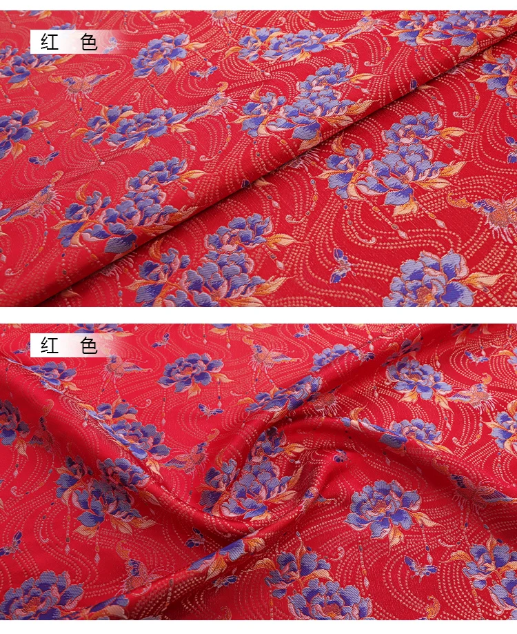 100cmX145cm Premium Goldfaden-Jacquard Song-Brokat, Traditioneller Chinesischer Brokatstoff für Mantel Weste Rock – Detail 6