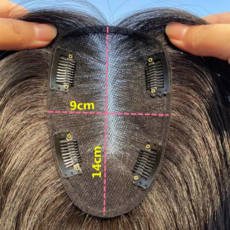 Naturally Free Part Invisible Swiss Lace Human Hair Toppers Clip In Hairpieces for Women Mild Hair Loss Volume