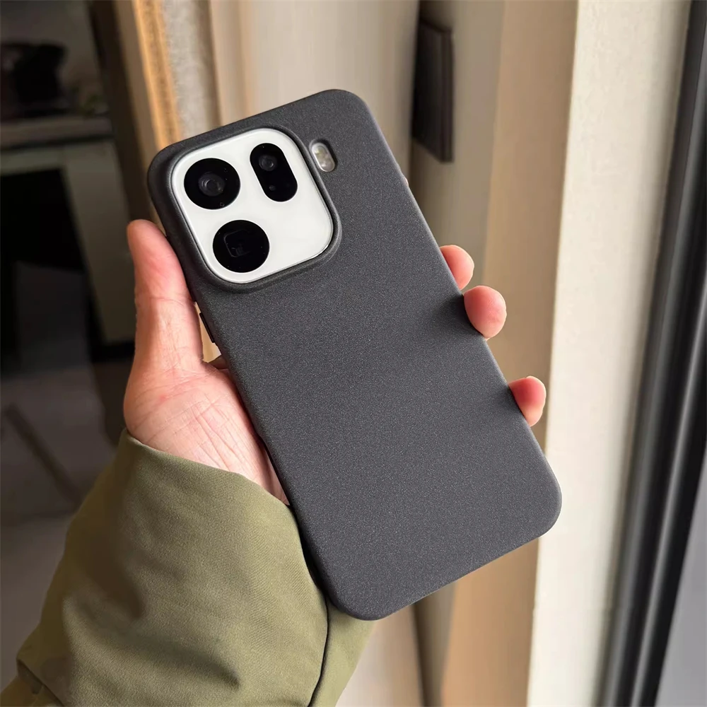 Luxury Matte Rock Sand Texture Shockproof Case with Magnetic Wireless Charging Capability