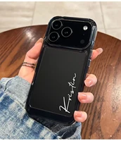 Personalized Customized Name DIY Case For iPhone17 16 15 14 13 12 11 Pro Max Plus,Luxury Soft Clear TPU Shockproof Cover 5