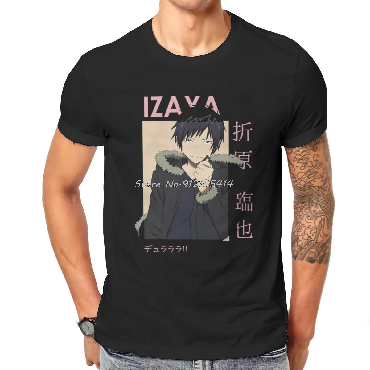 Durarara Japanese Suspense Urban Fantasy Acg Mikado Izaya Orihara T Shirt Oversize Cotton T-Shirt Da Uomo Harajuku O-Collo