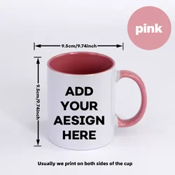 Personalized Photo & Text Mug - Custom Gift - 301 - 400ml (Pink)