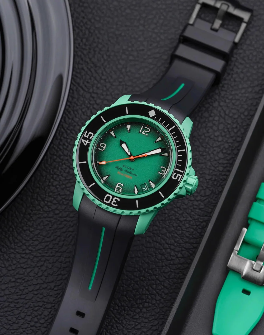 Premium Rubber Strap with Stainless Steel Buckle - 22mm Curved Interface Watch Band