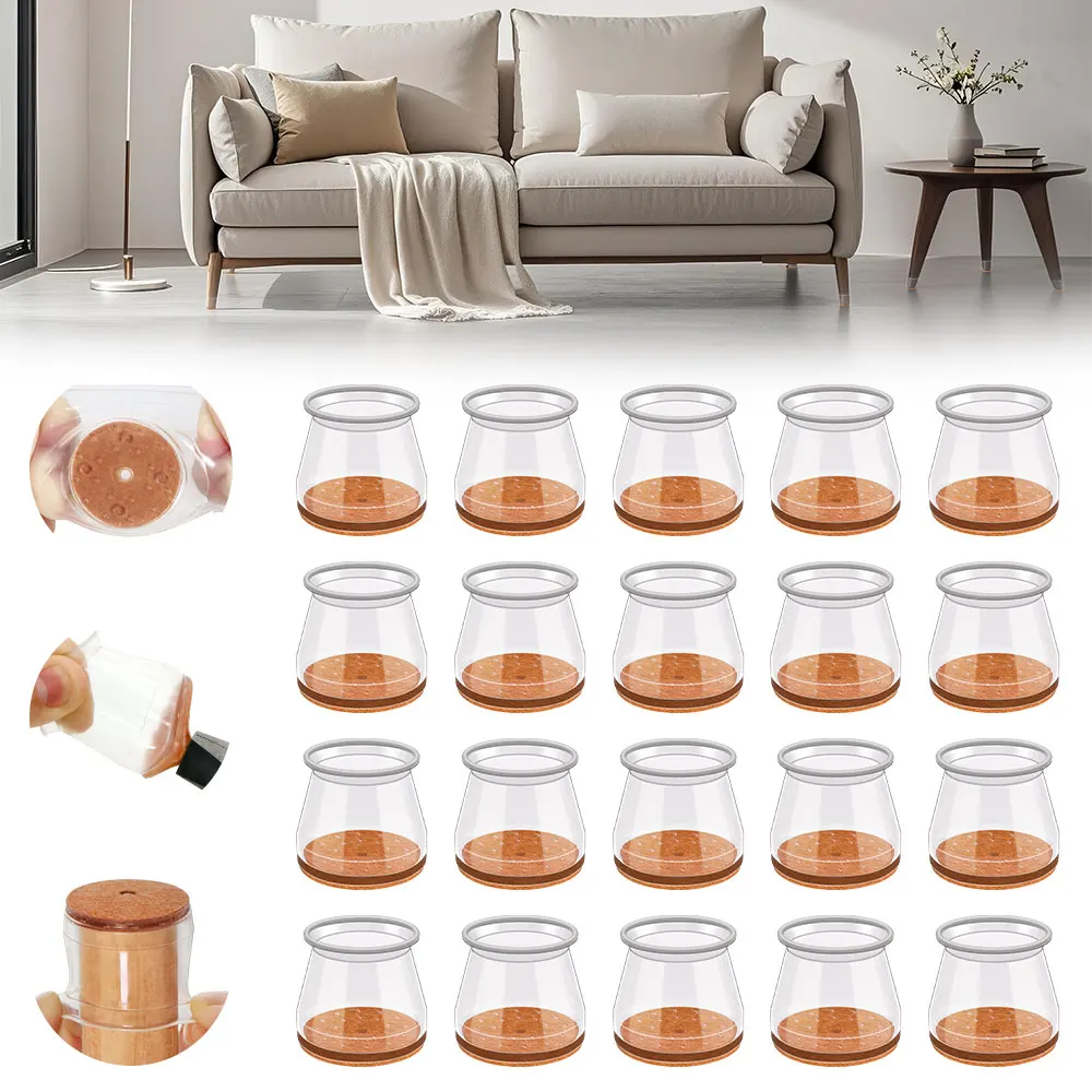 Silicone Non-Slip Furniture Feet Covers – Noise-Reducing Anti-Scratch Floor Protectors
