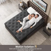 Twin Mattress, 14 Inch Hybrid Mattress Black with Gel Memory Foam and  Innerspring Euro Top Mattress Medium Firm 1