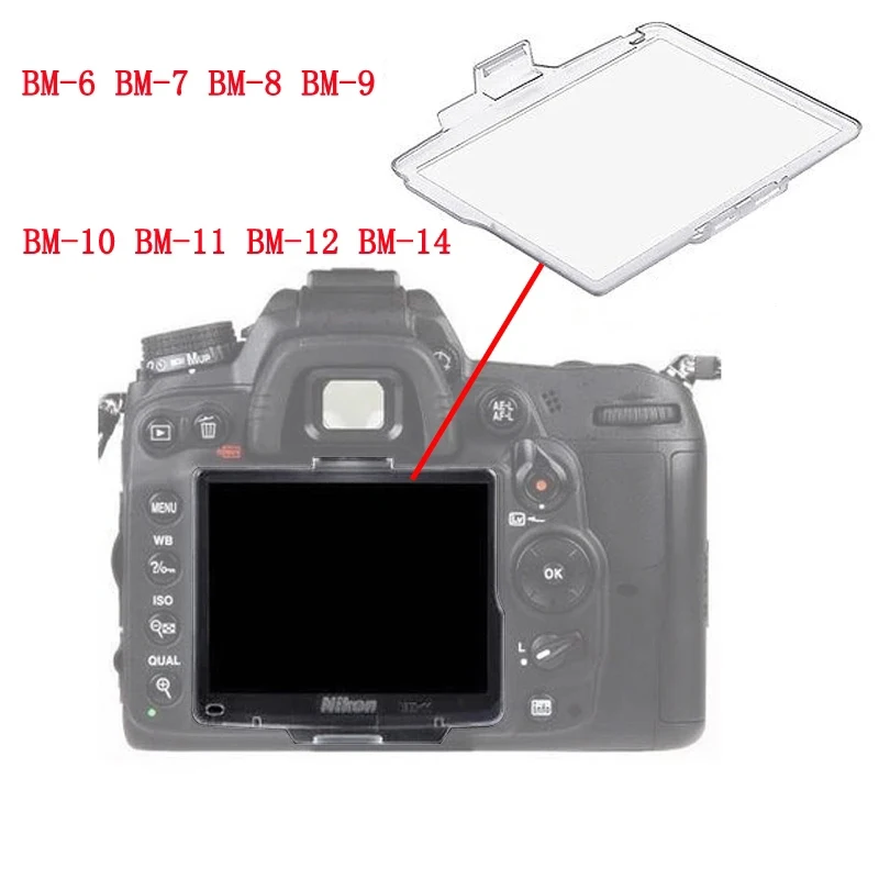 

BM-6/7/8/9/10/11/12/14 Plastic Monitor Dustproof Cover Protector for Nikon D200 D80 D300 S D700 D90 D7000 D800 D800E D600 D610