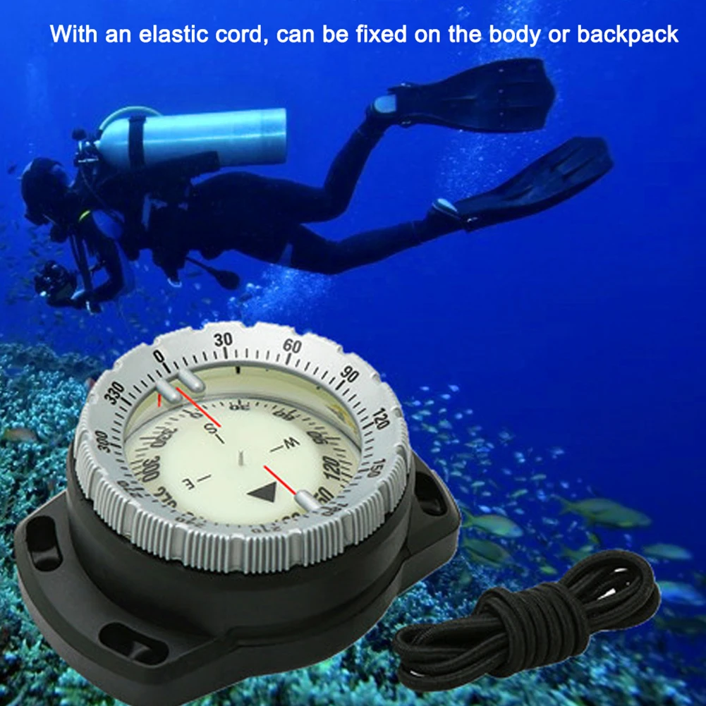 Waterproof Compass Navigation Compass Portable Compass Survival Compass 50m Portable Underwater Waterproof Luminous Dial Wrist Strap Compass For Diving Camping