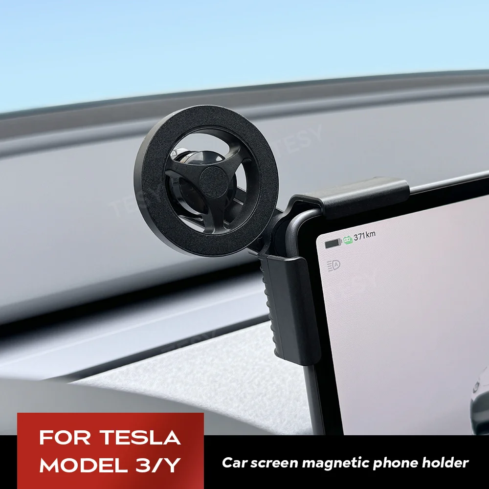 Support Magnétique Téléphone Pour MacBook/Tesla - Bras Réglable Et Pliable - Compatible MagSafe - Argenté