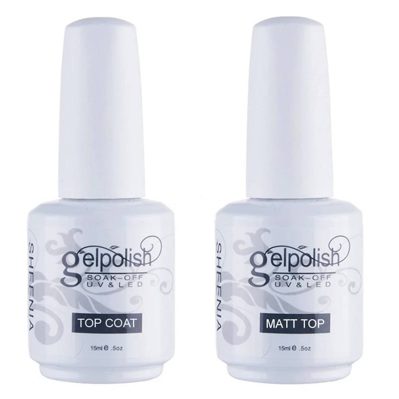 SHEENI 2PCS Top Coat Matt Coat 15ml Gel Nail Polish Hybrid Varnish Set For Manicure Nails Art All For Nails Cuticle Oil top coat