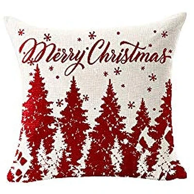 Merry Christmas snowflake red bear linen decorative pillow cover home sofa decorative cushion cover  cushion cover 45x45