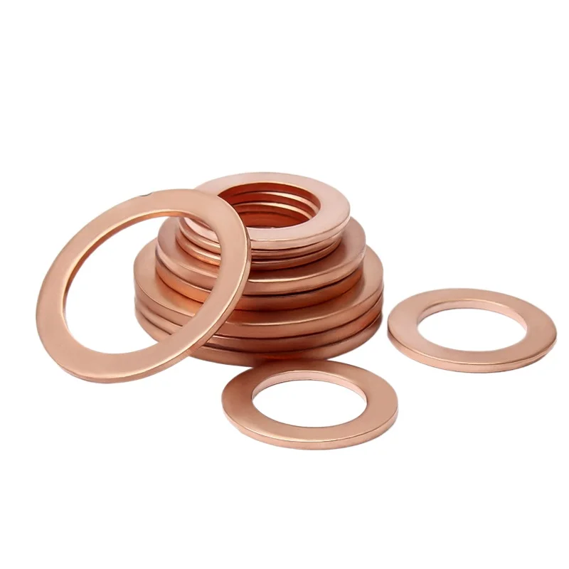 Red copper flat washer ring M5 M6 M8 M10-M48 outer diameter 9mm-58mm thickness 1mm-2mm