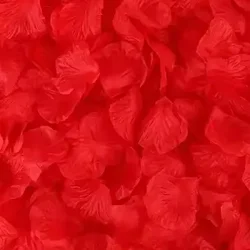 Colorful Silk Rose Petals for Romantic Decor - Perfect for Valentine's Day, Weddings, and Parties (Red)