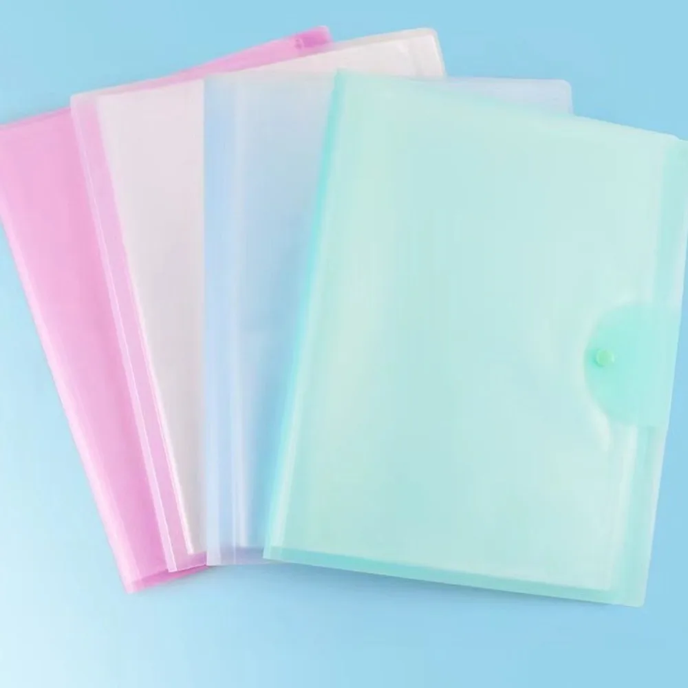 

File Folder Document Bag Large Capacity Waterproof Document Storages Translucent Color School Office Supplies File Pouch Office