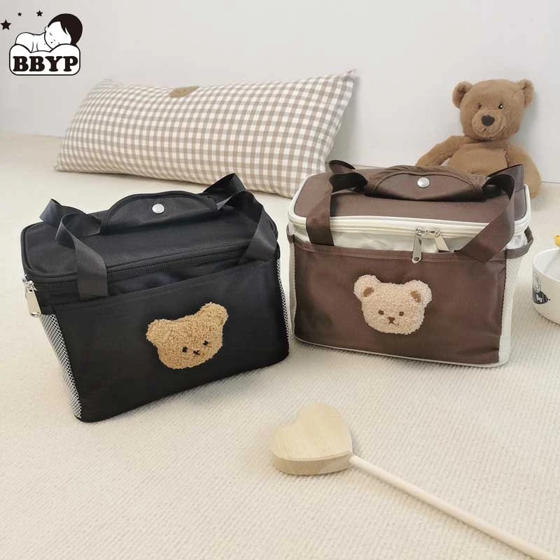 Cartoon Bear Portable Lunch Bag New Thermal Insulated Lunch Box Tote Cooler Handbag Lunch Bags For Women Convenient Box Tote baby stroller accessories diy	