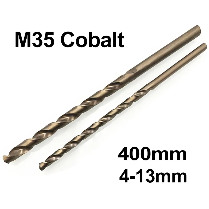 

1Pc 4mm-13mmx400mm OAL HSS-CO 5% Cobalt M35 Lenghten Twist Drill Bit For Stainless Steel Alloy Steel & Cast Iron