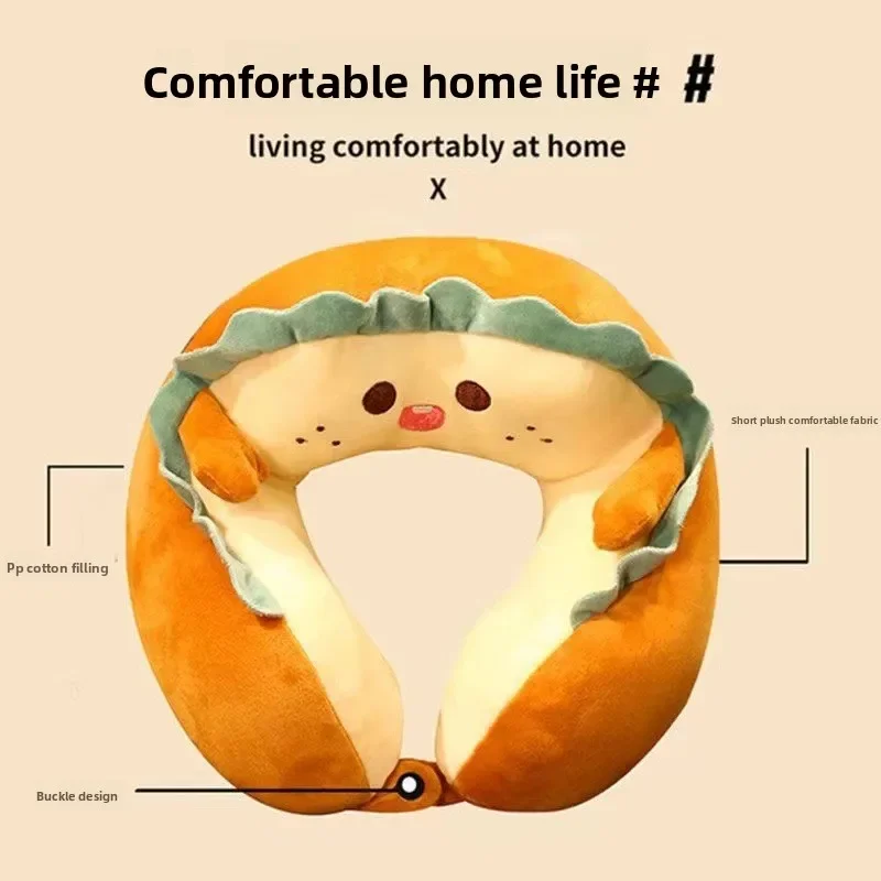 Portable U Shaped Neck Pillow for Car Travel and Cervical Spine Support