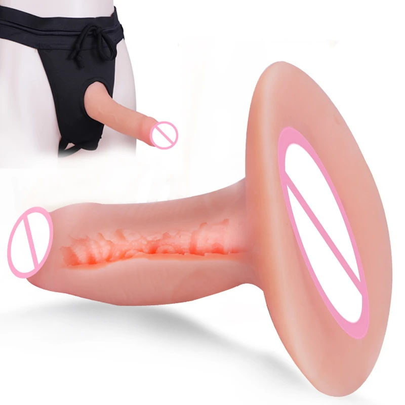 Real Pussy Vagina Design Strapon Dildo,male Penis Enlargement Masturbator,female Cosplay,sissy Underwear,sex Toys For Women Men - Dildos  picture