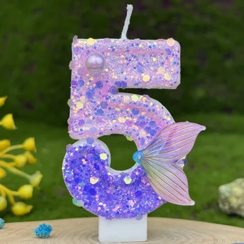 Mermaid Number Birthday Candle 1