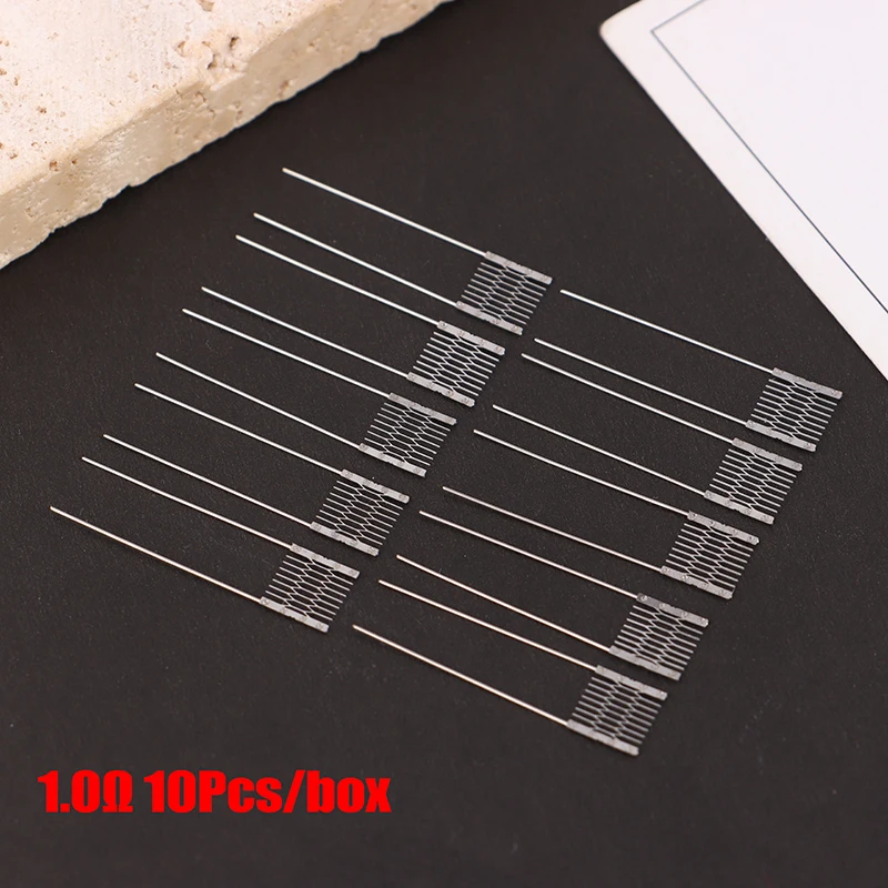 10Pcs/Box DIY Rebuild Mesh Coils 1.0 Ohm 6*6MM Coil For Replacement Prebuilt Coil Accessories diy mesh coils