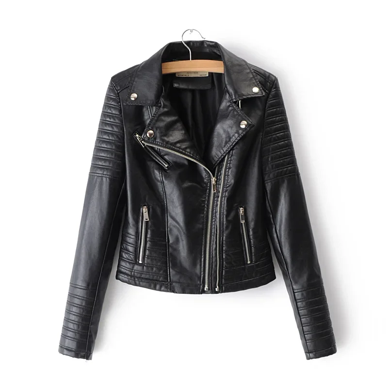 Customizable Soft Motorcycle Faux Leather Jacket