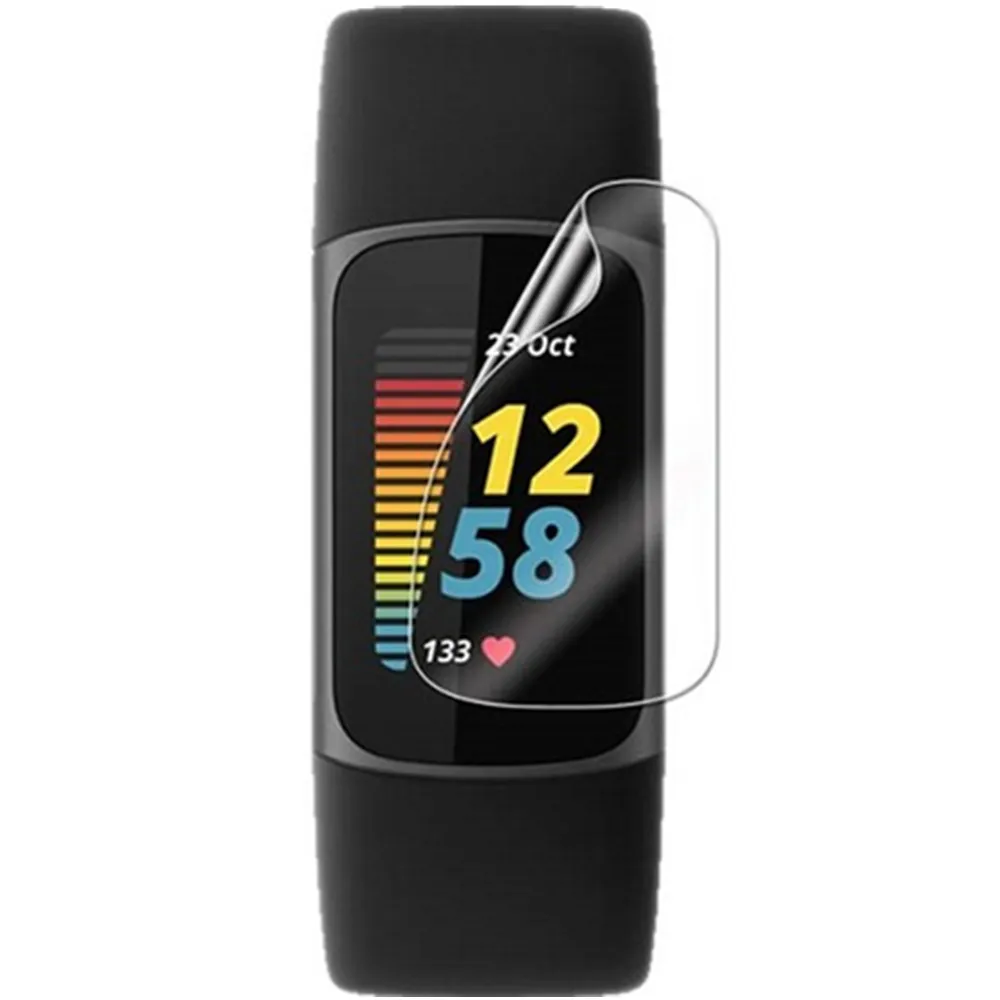 Silicone Watch Strap For Fitbit Charge 5 correa Smartwatch Colorful Wristband Bracelet Band+Screen Protector soft film Cover 