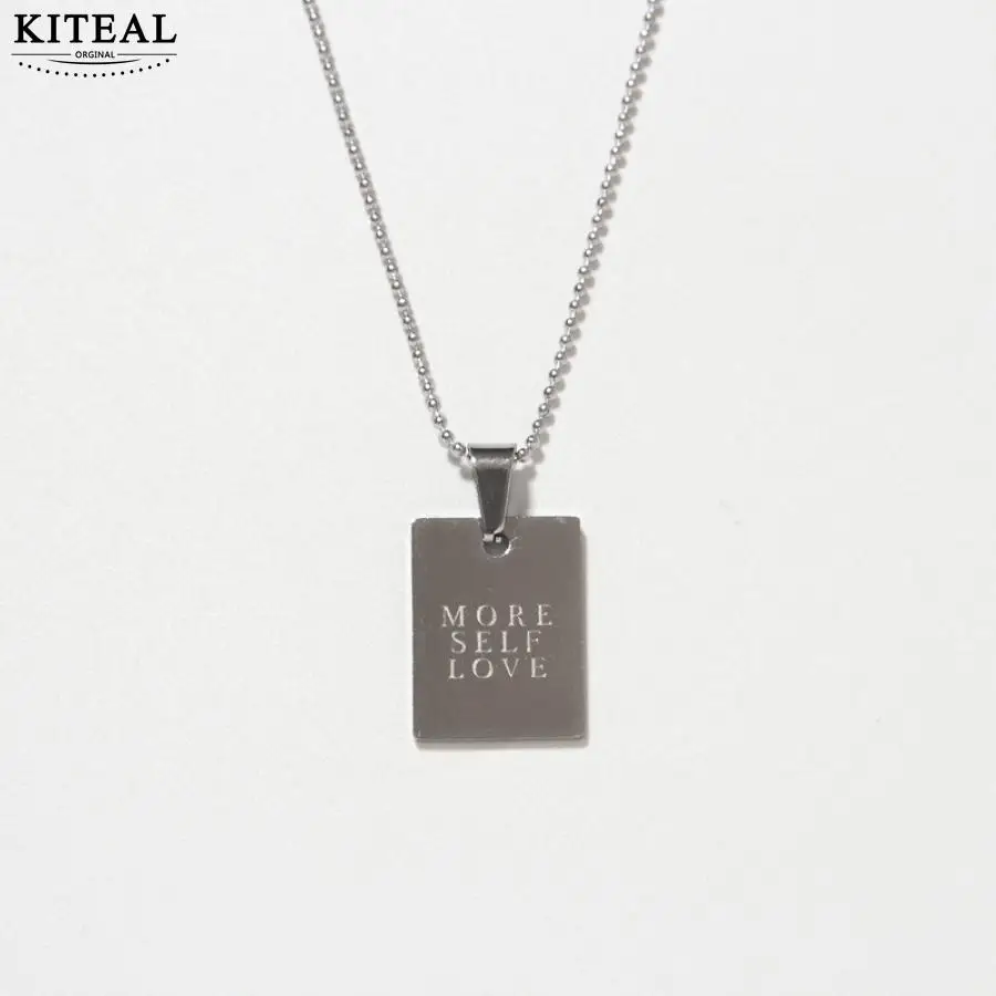 KITEAL новейшее 18KGP позолоченное женское ожерелье с подвеской квадратные открытки «больше самовлюбленных» ожерелье с плавающими подвесками