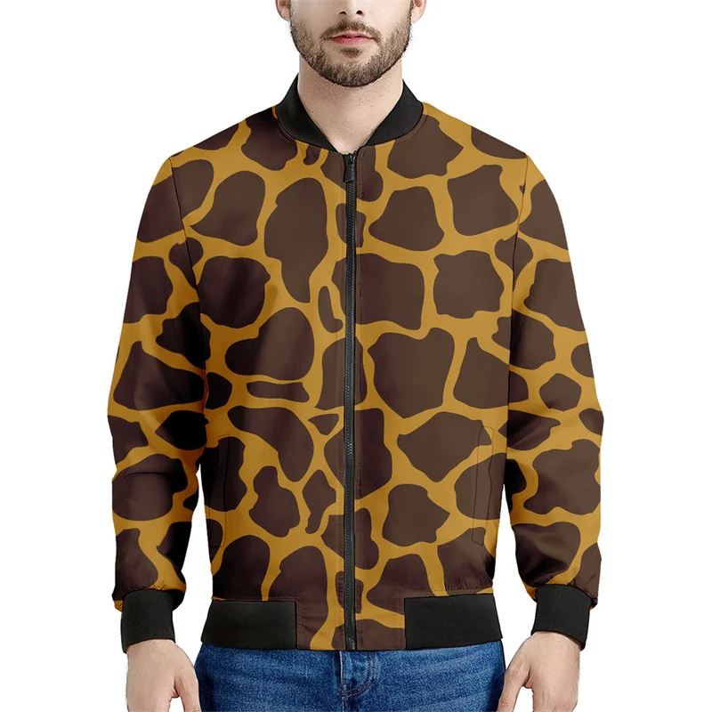 thumbnail image 1 of Chaqueta bomber con estampado 3D de vaca colorida para hombre y mujer, sudadera de primavera y otoño, chaquetas de calle de manga larga con cremallera, 1 of 5