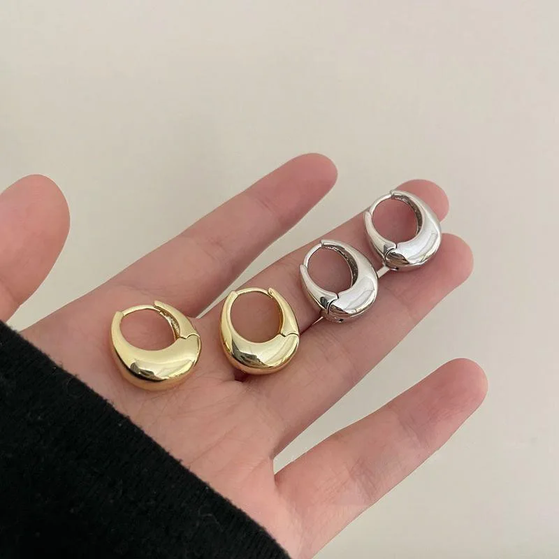 Fashion Chunky Hoop Earrings for Women Smooth Metal Girls Round Circle Statement Earring 2023 Punk Jewelry Gifts серьги женские