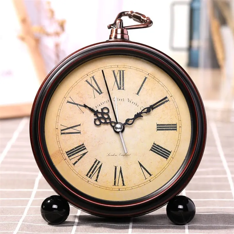 

Alarm clock, vintage clock watch, small desktop table, living room ornaments, decorations, high-grade