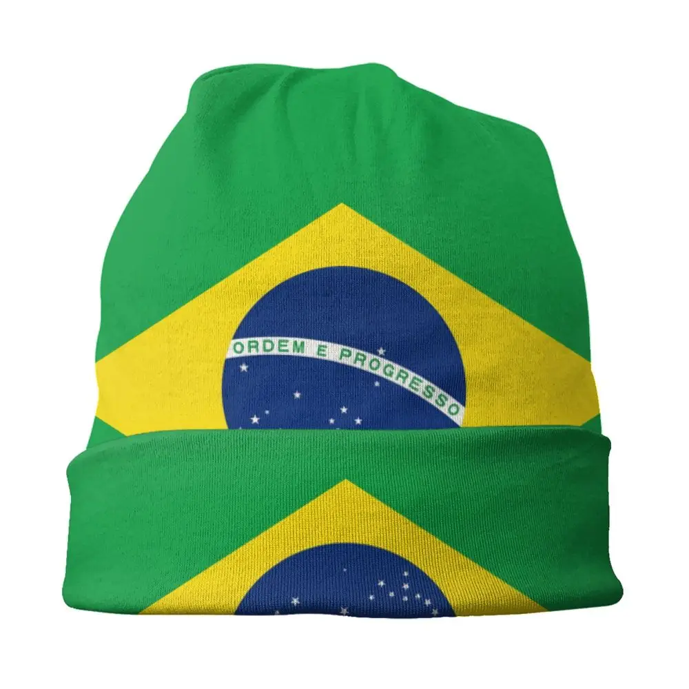 Benutzerdefinierte Brasilien Flagge Motorhaube Hut Stricken Hut Männer Frauen Coole Unisex Warme Winter Beanies Kappe – Detail 3
