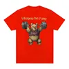 Whenye The Pump Panda Gym Funny Graphic Tee Shirt Men's Vintage Fashion Short Sleeve T-Shirt Tops 100% Cotton Oversized T Shirts 6