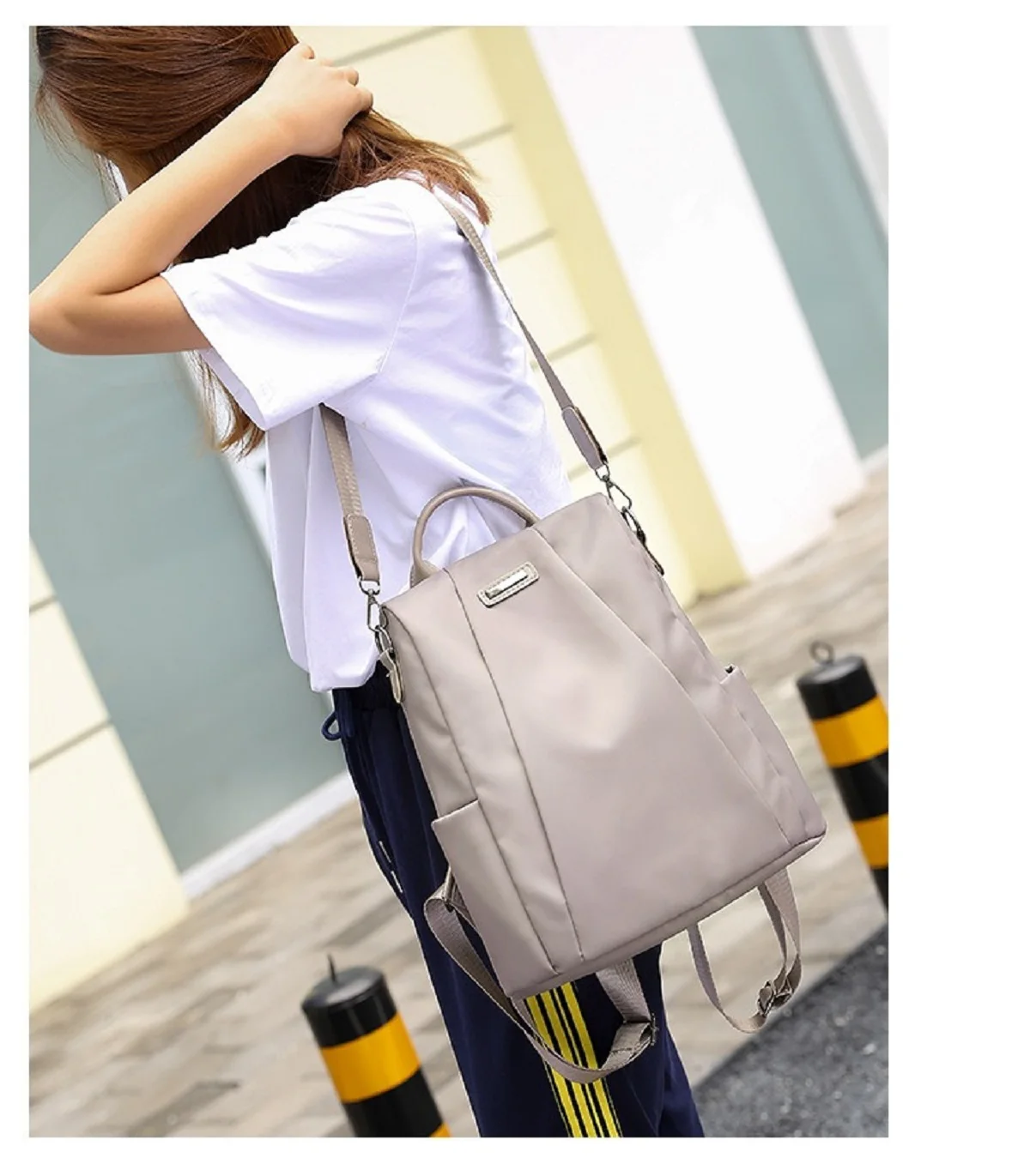 Women Multifunction Backpack Solid Casual Korean Anti-theft Oxford Travel Backpack Korean Fashion Stylel Large Capacity Bag 5