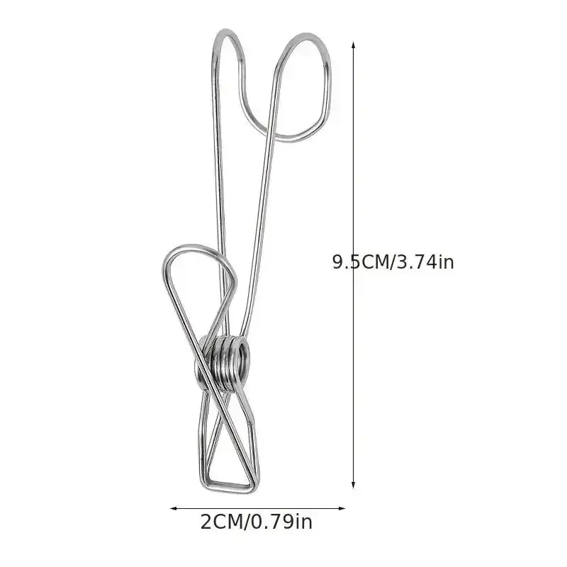 Clothespins with Hooks 10pcs Stainless Steel