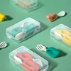 Baby Spoon Fork Learn To Eat Training 1-2 Years Old To Eat Baby Child Chopsticks Set Complementary Food Fork Plastic Tableware 4