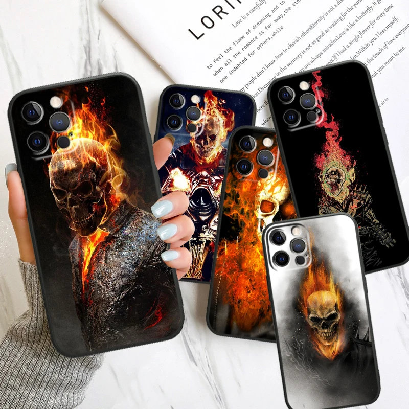 Custodia Per Iphone Ghost Rider 2 Apple Per 15 14 13 12 11 Mini Xs Xr X 6S 6 Pro Max Plus Cover Morbida Nera