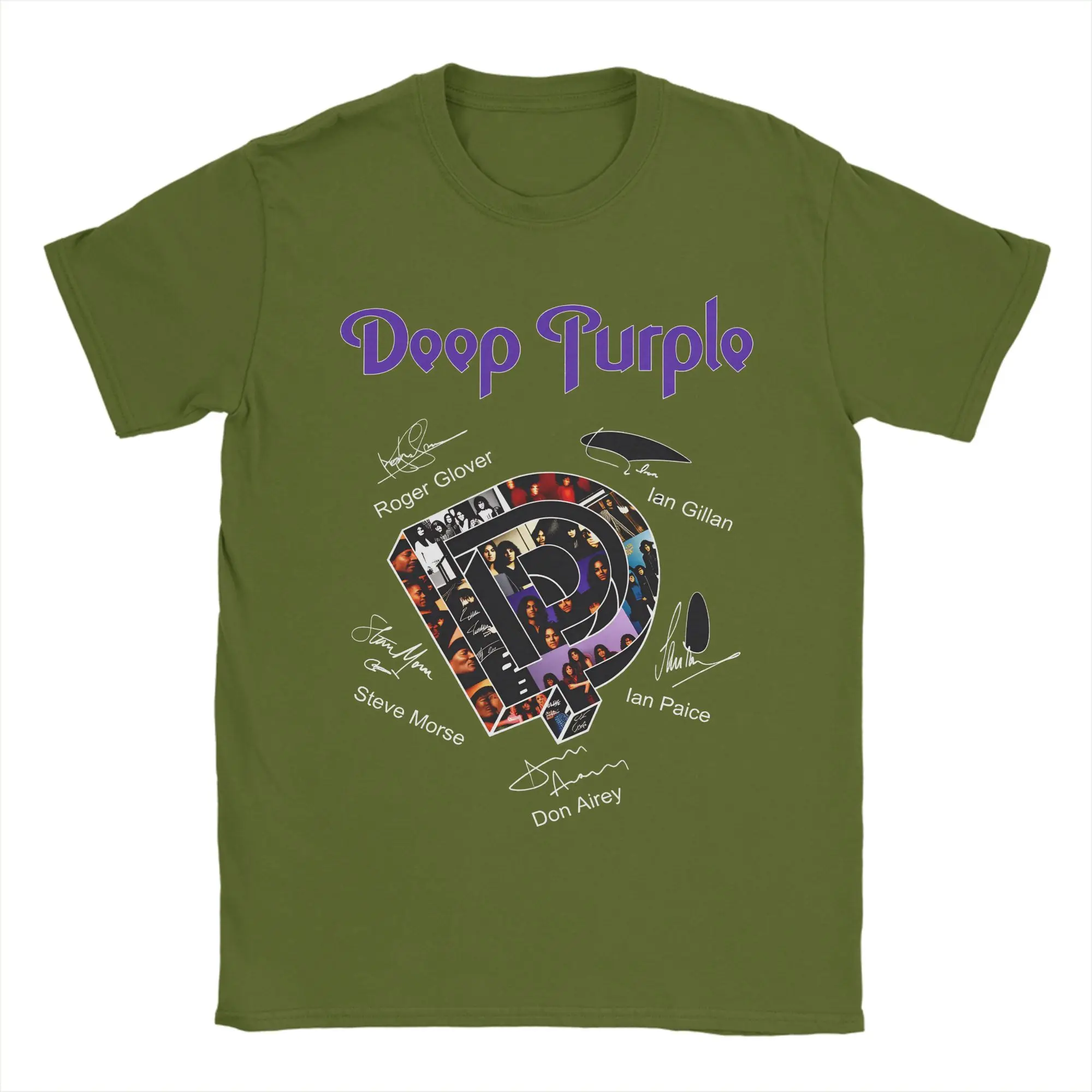 Vintage Deep Purple Band Men's 100% Cotton Short Sleeve T-Shirt