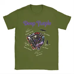 Vintage Deep Purple Band Men's 100% Cotton Short Sleeve T - Shirt - S (Army green)