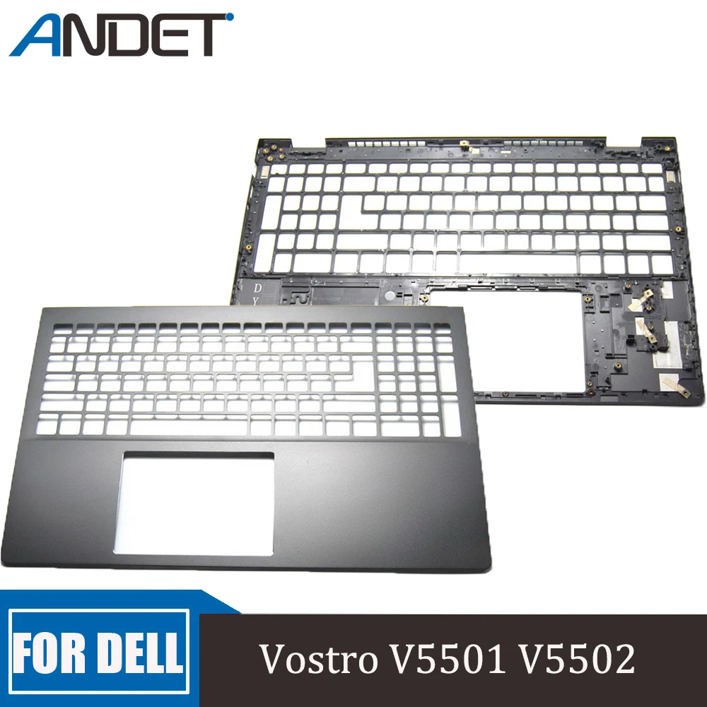 델 보스트로 V5501 V5502 노트북 용 새 원본 손목 받침대 상단 덮개, 키보드 베젤 하우징 셸, 검정색 0W7PK2 W7PK2