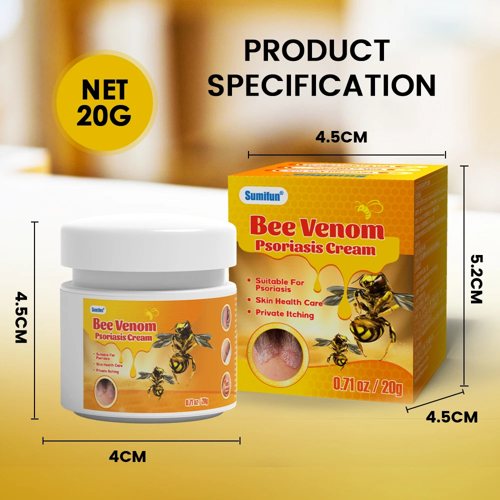 Skin Care Ointment Antibacterial Anti Fungal Cream 1/2/3Pcs Sumifun Bee Venom Psoriasis Cream Dermatitis Pruritus Eczema Ointment Skin Anti Itching Antibacterial Medical Plaster