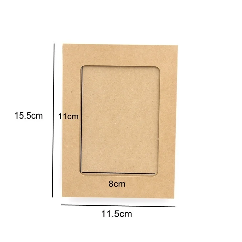 10 Pcs Combination Paper Frame with Clips DIY Kraft Paper Picture Frame Hanging Wall Photos Album Rope Home Decoration Craft